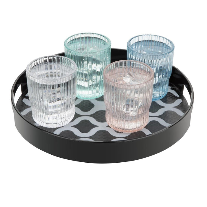 Olympia Kristallon PC Round Non Slip Tray with Handles 300mm Olympia