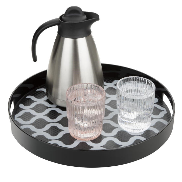 Olympia Kristallon PC Round Non Slip Tray With Handles 355mm Olympia