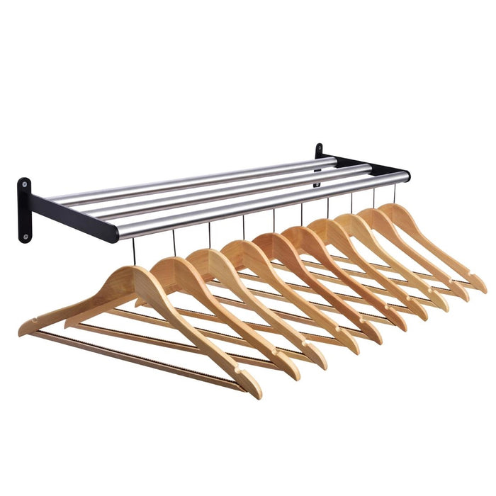 Includes 10 wooden hangers