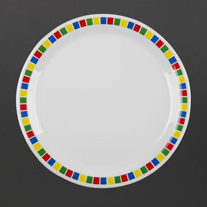 Olympia Kristallon Fairground Melamine Dinner Plates 230mm (12 Pack) Olympia