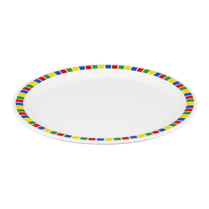 Olympia Kristallon Fairground Melamine Dinner Plates 230mm (12 Pack) Olympia