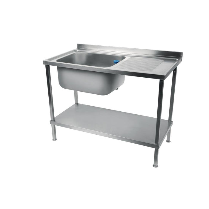 Vogue Fully Assembled Stainless Steel Sink Right Hand Drainer 1200mm Vogue