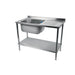 Vogue Fully Assembled Stainless Steel Sink Right Hand Drainer 1200mm Vogue