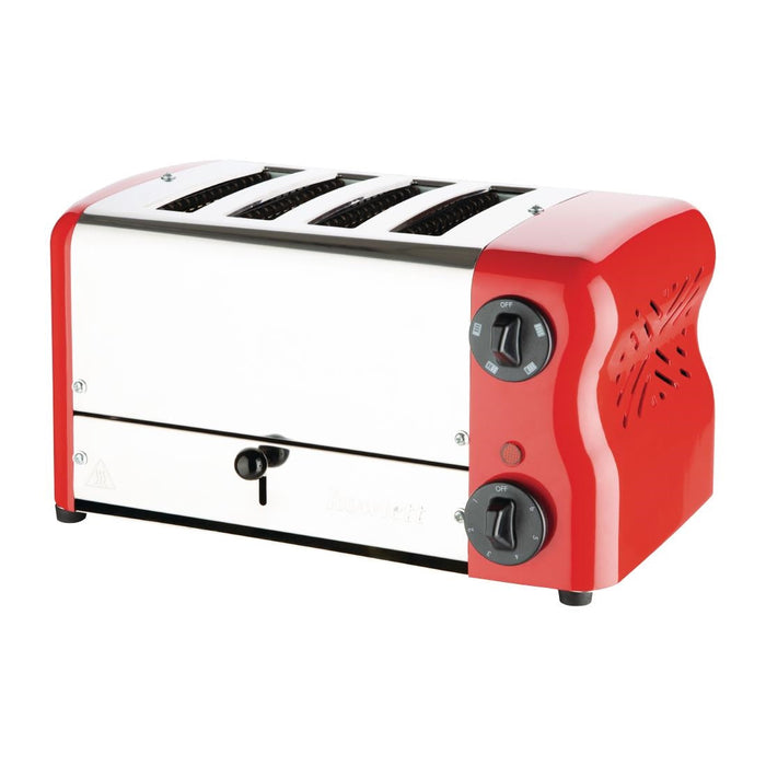 Rowlett Esprit 4 Slot Toaster Traffic Red w/2x Additional Elements & Sandwich Cage Rowlett