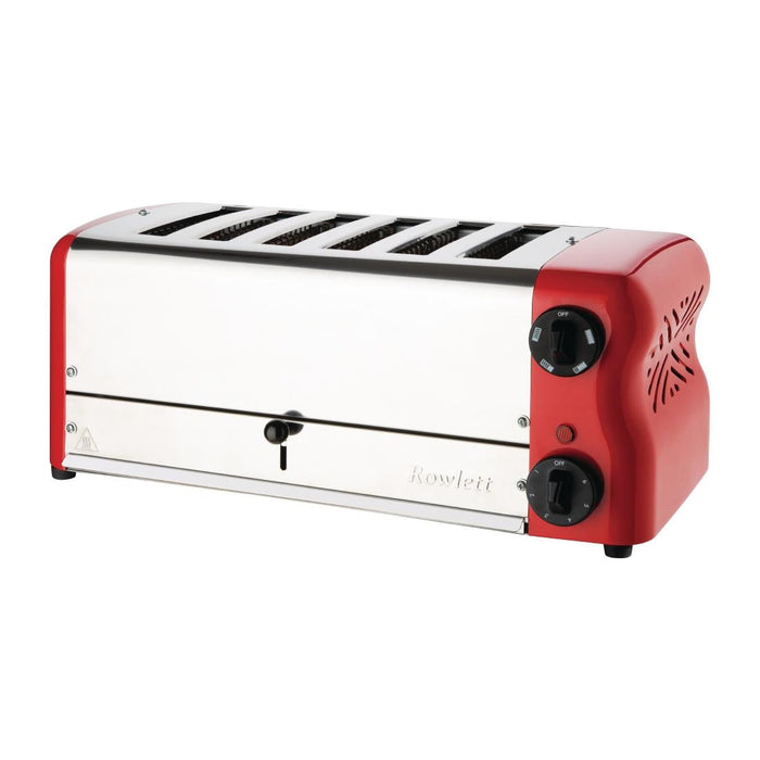 Rowlett Esprit 6 Slot Toaster Traffic Red w/2x Additional Elements & Sandwich Cage Rowlett