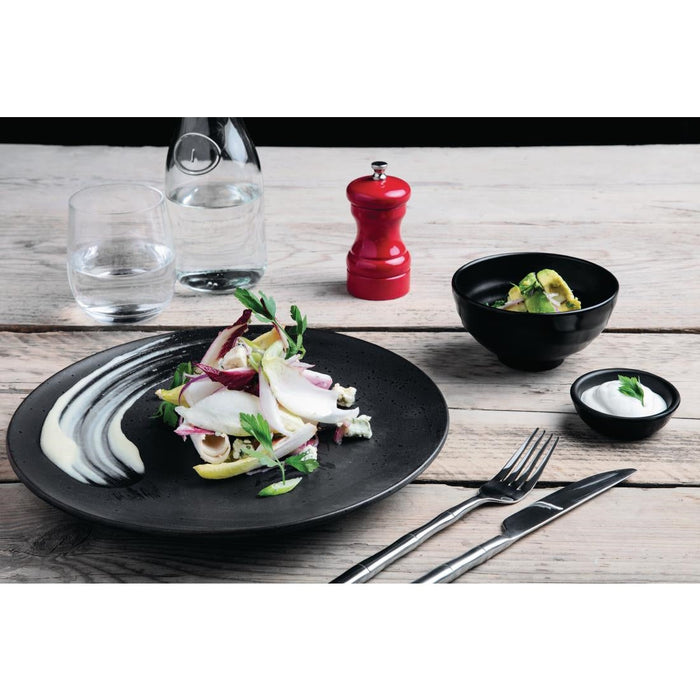 Olympia Fusion Round Black Coupe Plate 270mm (4 Pack) Olympia