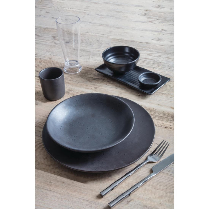 Olympia Fusion Round Black Coupe Plate 270mm (4 Pack) Olympia