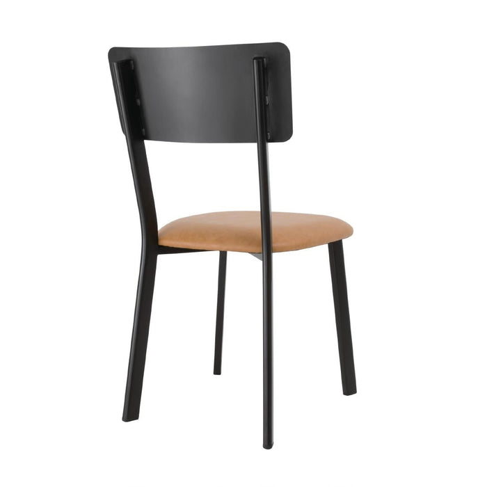 Bolero Metal & PU Side Chair Vintage Camel (4 Pack) Bolero