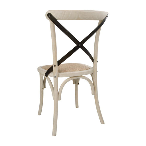 Bolero Bentwood Chairs with Metal Cross Backrest (2 Pack) Bolero