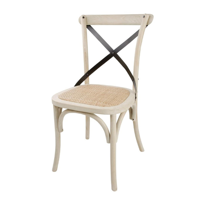 Bolero Bentwood Chairs with Metal Cross Backrest (2 Pack) Bolero
