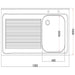 Vogue Fully Assembled Stainless Steel Sink Left Hand Drainer 1200mm Vogue