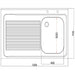 Vogue Fully Assembled Stainless Steel Sink Left Hand Drainer 1200mm Vogue