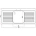 Vogue Stainless Steel Sink Double Drainer 1800mm Vogue