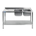 Vogue Fully Assembled Stainless Steel Sink Left Hand Drainer 1500mm Vogue