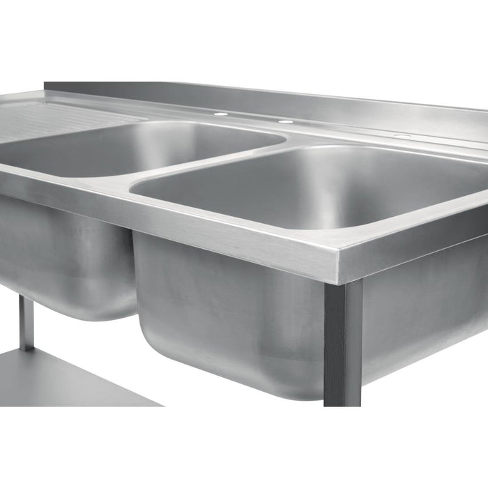 Vogue Fully Assembled Stainless Steel Sink Left Hand Drainer 1800mm Vogue