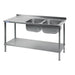 Vogue Fully Assembled Stainless Steel Sink Left Hand Drainer 1800mm Vogue