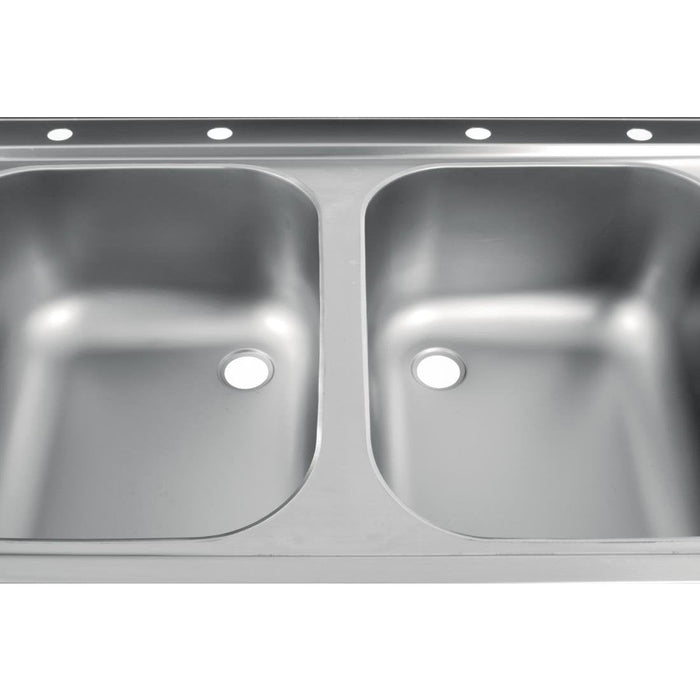 Vogue Fully Assembled Stainless Steel Sink Right Hand Drainer 1500mm Vogue