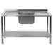 Vogue Stainless Steel Sink Double Drainer 1800mm Vogue