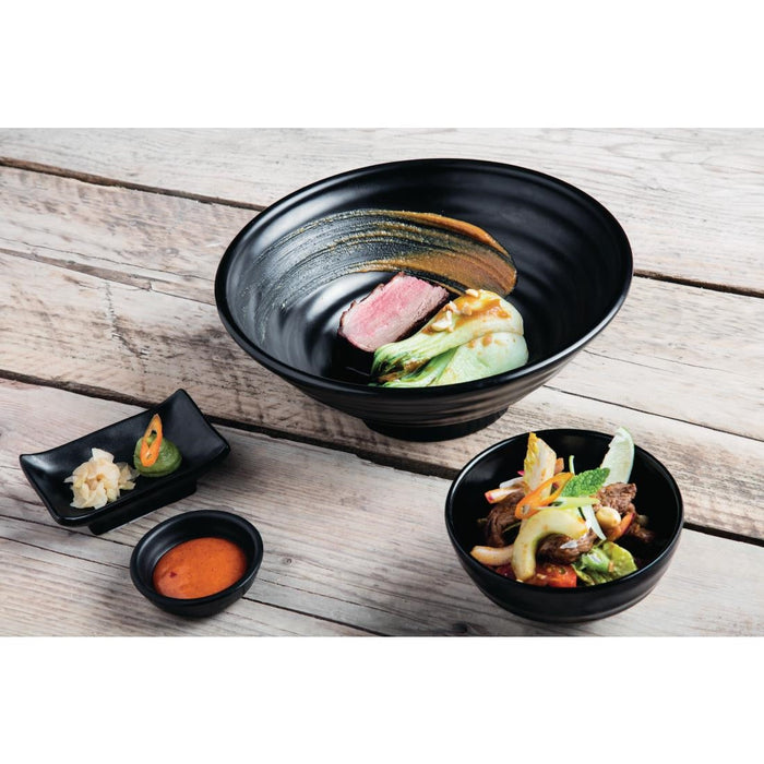 Olympia Kristallon Fusion Melamine Rice Bowls Black 120mm (6 Pack) Olympia