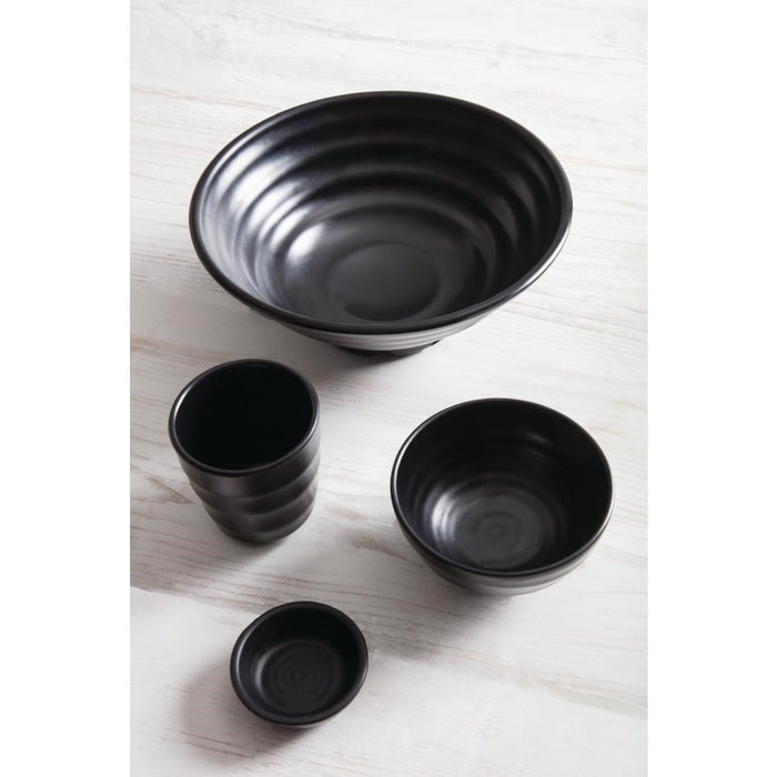 Olympia Kristallon Fusion Melamine Rice Bowls Black 120mm (6 Pack) Olympia