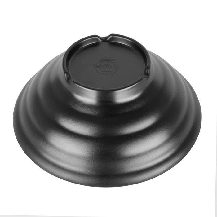 Olympia Kristallon Fusion Melamine Large Bowls Black 225mm (4 Pack) Olympia