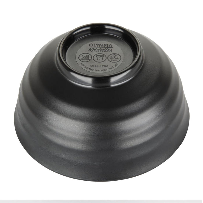 Olympia Kristallon Fusion Melamine Rice Bowls Black 120mm (6 Pack) Olympia