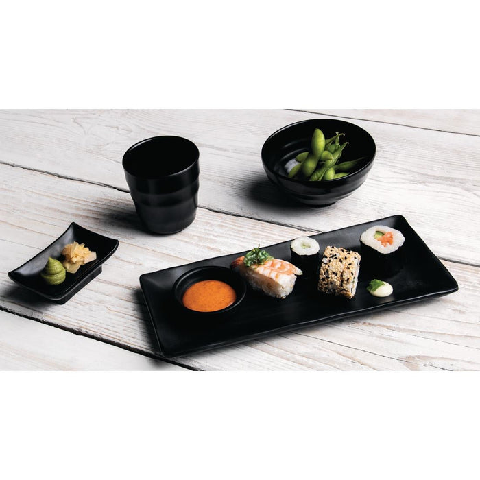 Olympia Kristallon Fusion Melamine Rice Bowls Black 120mm (6 Pack) Olympia