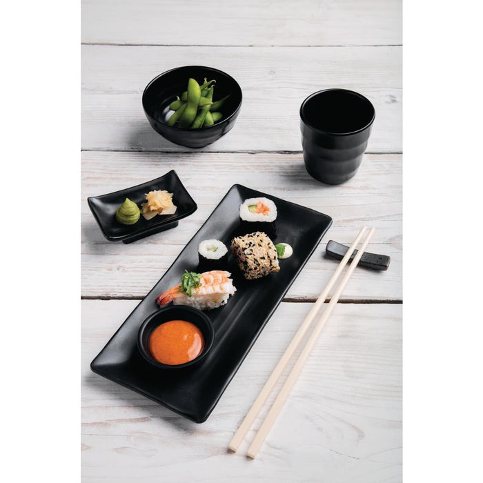 Olympia Kristallon Fusion Melamine Rice Bowls Black 120mm (6 Pack) Olympia