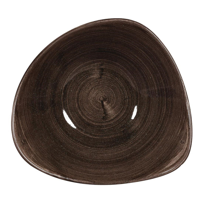 Churchill Stonecast Patina Triangular Bowls Black 235mm (12 Pack) Churchill
