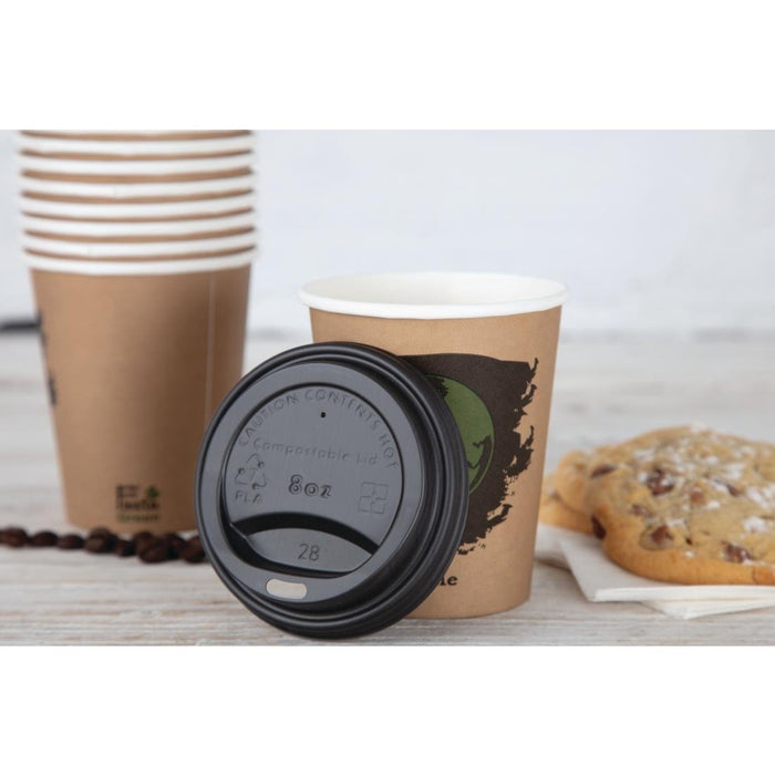 Fiesta Compostable Lids for 8oz Hot Cups (50 Pack) Fiesta Compostable