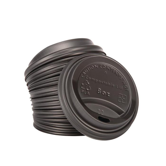 Fiesta Compostable Lids for 8oz Hot Cups (1000 Pack) Fiesta Compostable
