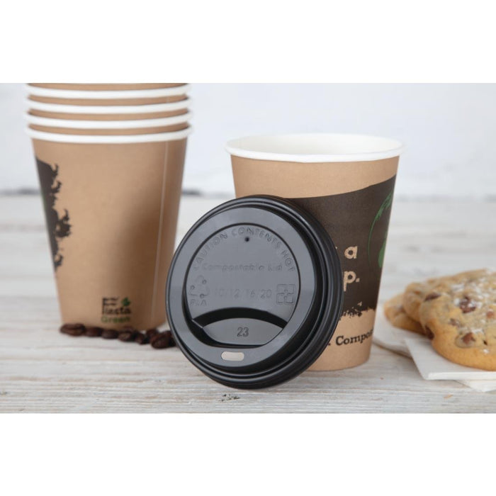 Fiesta Compostable Coffee Cup Lids 340ml / 12oz (50 Pack) Fiesta Compostable