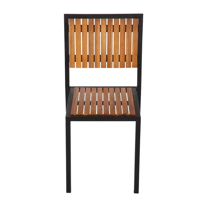 Bolero Steel & Acacia Side Chairs (4 Pack) Bolero
