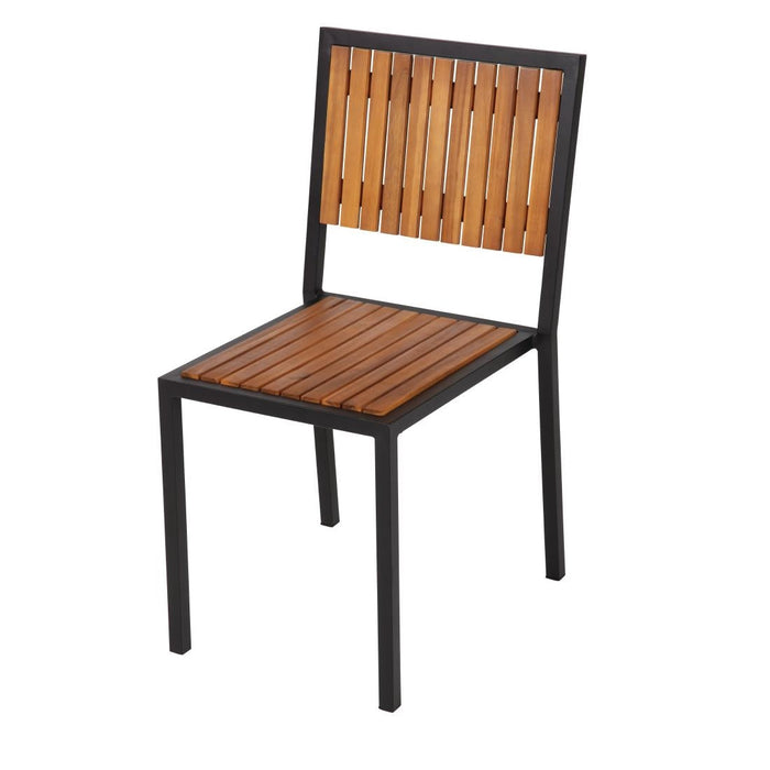 Bolero Steel & Acacia Side Chairs (4 Pack) Bolero