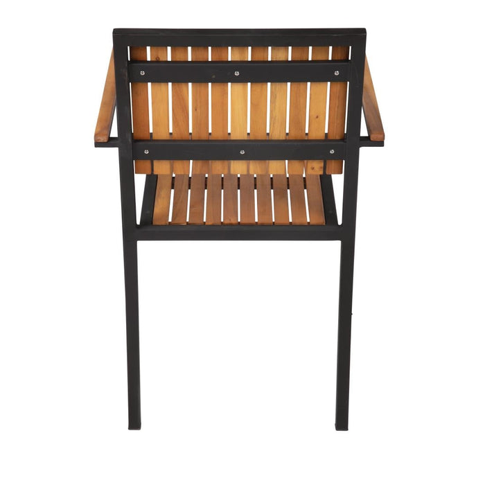 Bolero Steel & Acacia Armchair (4 Pack) Bolero