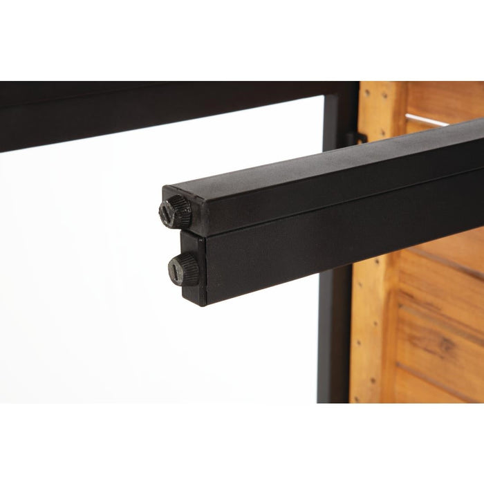 Bolero Rectangular Steel and Acacia Benches 1000mm (2 Pack) Bolero