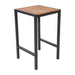 Bolero Square Steel and Acacia Bar Table 600mm Bolero