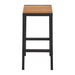 Bolero Black Steel & Acacia Wood Bar Stools (2 Pack) Bolero