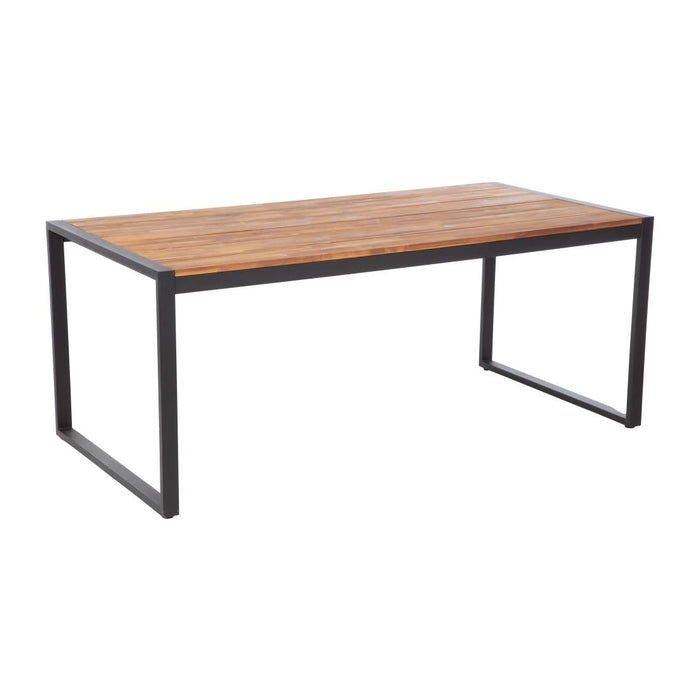 Bolero Acacia Wood and Steel Rectangular Industrial Table 1800mm Bolero