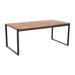 Bolero Acacia Wood and Steel Rectangular Industrial Table 1800mm Bolero
