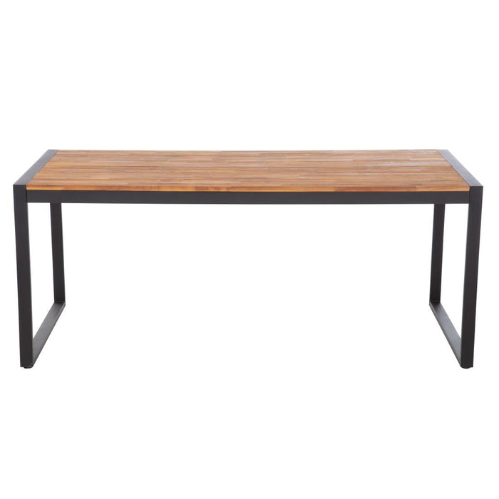 Bolero Acacia Wood and Steel Rectangular Industrial Table 1800mm Bolero