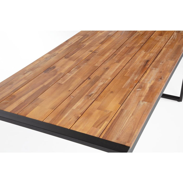Bolero Acacia Wood and Steel Rectangular Industrial Table 1800mm Bolero
