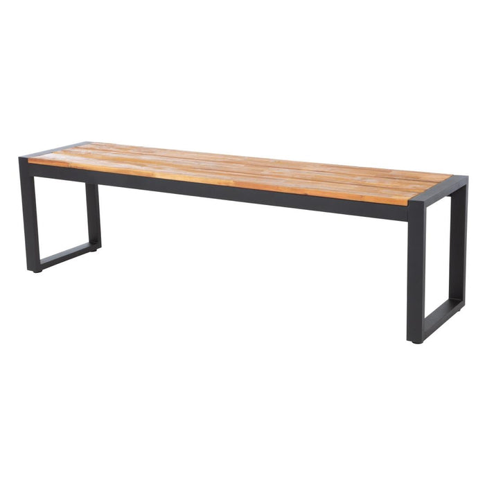 Bolero Acacia Wood and Steel Industrial Benches 1600mm (2 Pack) Bolero