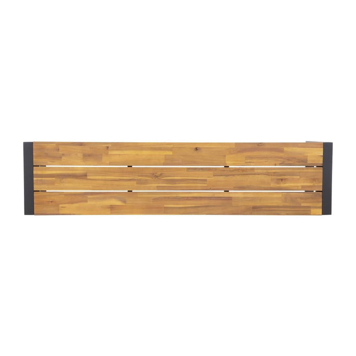 Bolero Acacia Wood and Steel Industrial Benches 1600mm (2 Pack) Bolero