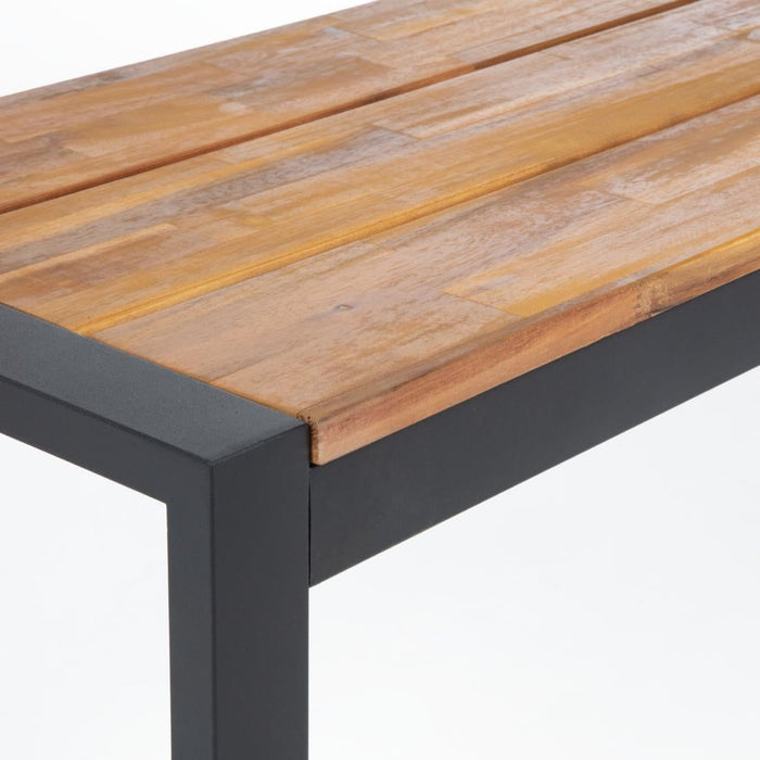 Bolero Acacia Wood and Steel Industrial Benches 1600mm (2 Pack) Bolero