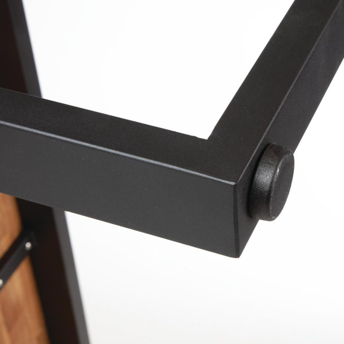 Bolero Acacia Wood and Steel Industrial Benches 1600mm (2 Pack) Bolero