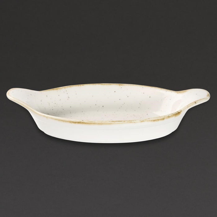 Churchill Stonecast Oval Eared Dishes Barley White 232mm (6 Pack) Churchill