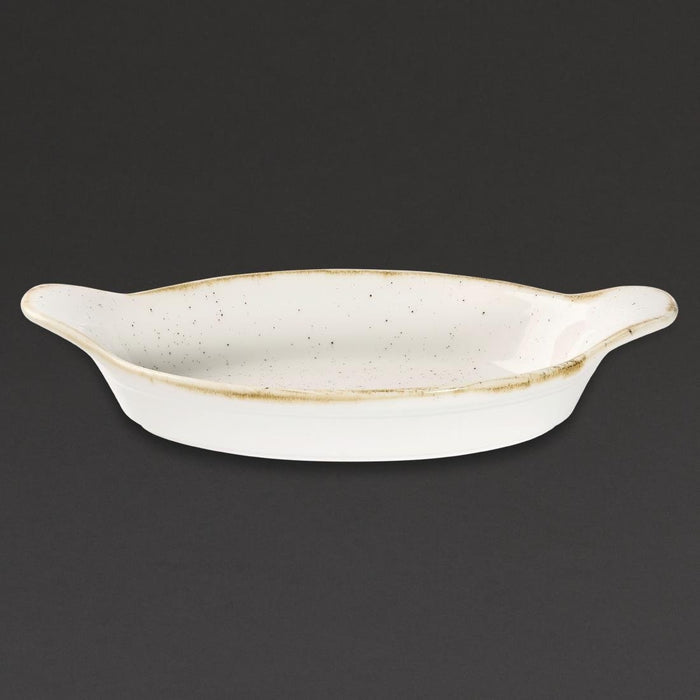 Churchill Stonecast Oval Eared Dishes Barley White 205mm (6 Pack) Churchill