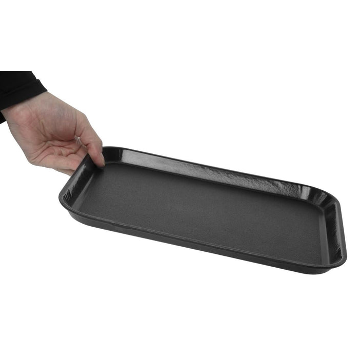 Cambro EpicTread Fibreglass Rectangular Non-Slip Tray Black 350mm Cambro