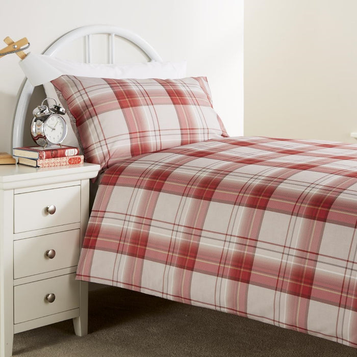 Mitre Essentials Chatsworth Hardwick Taupe/Connel Claret Pillowcase - 48x75cm
